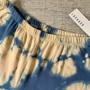 NWT LACAUSA by ANTHROPOLOGIE Bleach Dye Sweatpants in Clay/Navy, Sz XS, M, & L